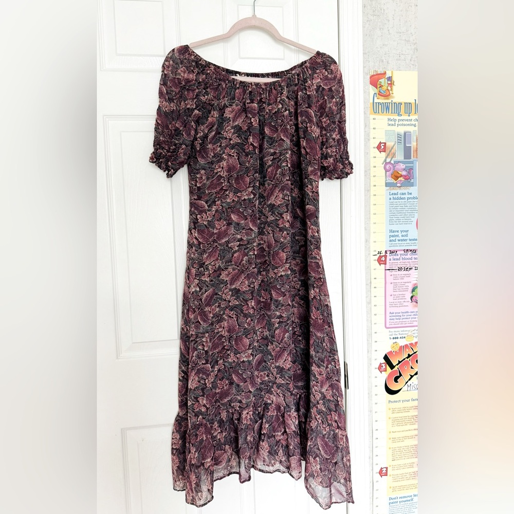 VTG C’est Moi women’s maxi rayon dress floral print Medium made in France